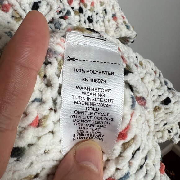 Cable & Gauge Womens Plus Size 3X Ribbed Knit Marled Confetti Sweater Off White - Picture 5 of 11